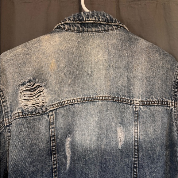 Distressed Denim Long Jacket Dress Duster - Picture 13 of 16